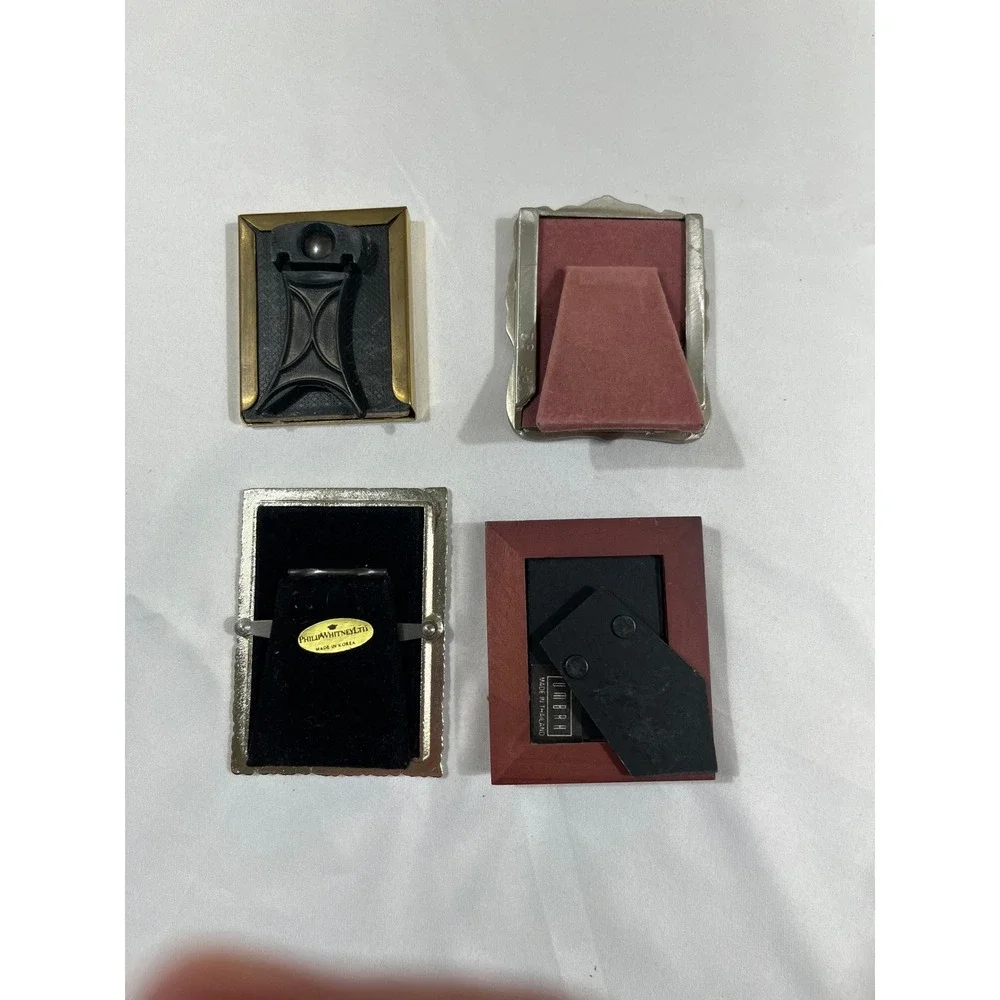 Mini Photo Frame Set 4pc Gold Silver Wood Ornate Mixed Lot Umbra Philip Whitney